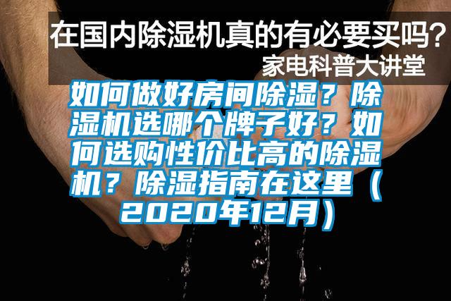 如何做好房間除濕？除濕機選哪個牌子好？如何選購性價比高的除濕機？除濕指南在這里（2020年12月）